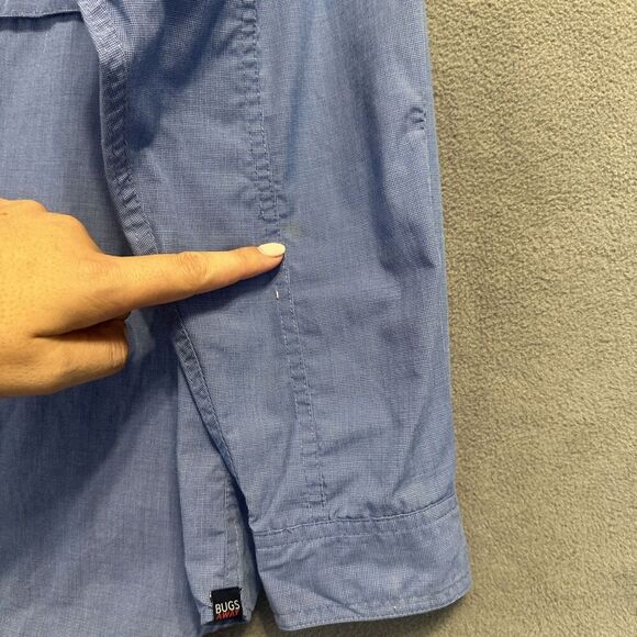 Exofficio Insect Shield Button Up Shirt Mens Size M Blue Hiking Fishing Camping - Picture 12 of 12